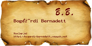 Bogárdi Bernadett névjegykártya