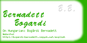 bernadett bogardi business card